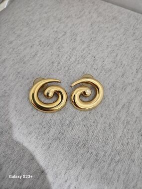 Monet Gold Spiral Stud Earrings